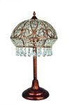 Настольная лампа декоративная хрустальная OML-711 испанская бронза/хрусталь E14 2*40W 220V арт.OML-71314-02