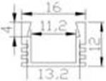 Профиль для светодиодной ленты анодированный встраиваемый глубокий 1м, арт.1612