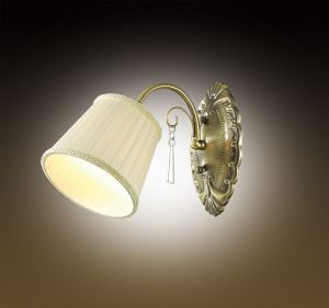Бра декоративное с абажуром ATESA бронзовый/абажур ткань/хрусталь E14 1*40W 220V 2925/1W ― интернет-магазин Свет Вокруг
