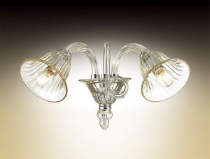Бра декоративное KEPTIN хром/бежевое стекло в стиле Murano E14 2*40W 220V 2939/2W ― интернет-магазин Свет Вокруг