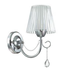 Бра декоративное ODDA хром/акрил/цепочки/хрусталь E14 1*40W 220V 3236/1W ― интернет-магазин Свет Вокруг
