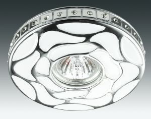 Встраиваемый декоративный светильник PATTERN белый/хром IP20 GX5.3 50W 12V 370214 ― интернет-магазин Свет Вокруг