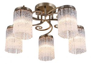 Потолочная люстра SPRUZZO античная бронза/прозрачный E14 5*60W 220V арт.A1576PL-5AB ― интернет-магазин Свет Вокруг