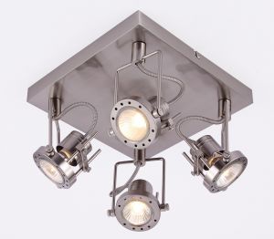 Спот четыре лампы COSTRUTTORE матовое серебро GU10 4*50W 220V A4300PL-4SS ― интернет-магазин Свет Вокруг