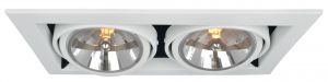 Встраиваемый светильник поворотный CARDANI белый G5,3 2*50W 220V A5935PL-2WH ― интернет-магазин Свет Вокруг