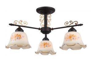 Потолочная люстра AROMA коричневый/белый с узором E27 3*60W 220V арт.A6582PL-3BR ― интернет-магазин Свет Вокруг