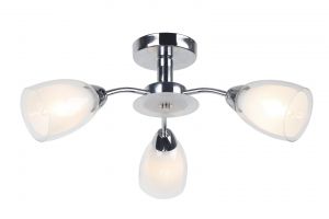 Потолочная люстра CARMELA хром/белый+прозрачный E14 3*40W 220V арт.A7201PL-3CC ― интернет-магазин Свет Вокруг