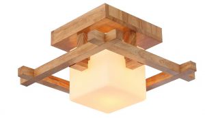 Настенно-потолочный WOODS светло-коричневый/белый E27 1*60W 220V арт.A8252PL-1BR ― интернет-магазин Свет Вокруг