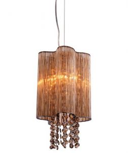 Подвесной светильник TWINKLE хром/коньячный/хрусталь E14 1*40W 220V A8560SP-1CG ― интернет-магазин Свет Вокруг